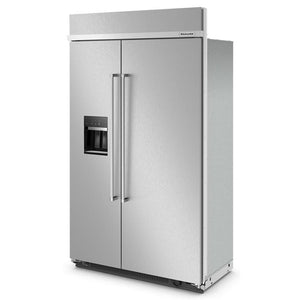 KitchenAid 29.4-cu ft Counter-Depth Side-by-Side Refrigerator Built-In with Ice Maker ,Water and Ice Dispenser ( Stainless Steel with PrintShield Finish ) ENERGY STAR Certified