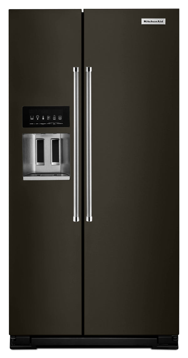 KitchenAid 24.8-cu ft Side-by-Side Refrigerator with Ice Maker ,Water and Ice Dispenser ( Black Stainless with PRINTSHIELD Finish ) ENERGY STAR Certified