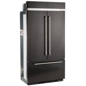 KitchenAid Standard-Depth 24.2-cu ft 3 -Door Built-In French Door Refrigerator with Ice Maker ( Black Stainless with PRINTSHIELD ) ENERGY STAR Certified