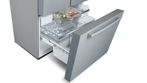 Bosch Counter-Depth 800 Series 21-cu ft 3 -Door French Door Refrigerator with Ice Maker with Water Dispenser ( Stainless steel ) ENERGY STAR Certified