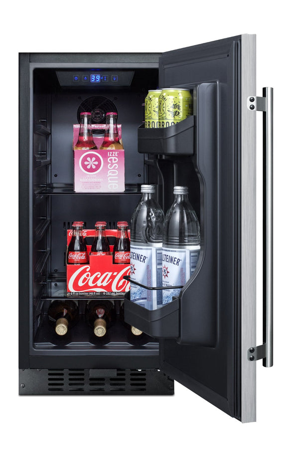 Summit Appliance 3-cu ft Built-In Mini Fridge ( Stainless steel door and black cabinet )