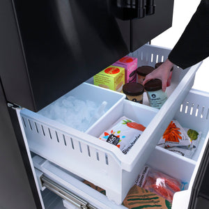 ZLINE KITCHEN & BATH Standard-Depth 28.9-cu ft 3 -Door French Door Refrigerator with Ice Maker with Water and Ice Dispenser ( Black Stainless Steel with Black Stainless Steel Handle ) ENERGY STAR Certified