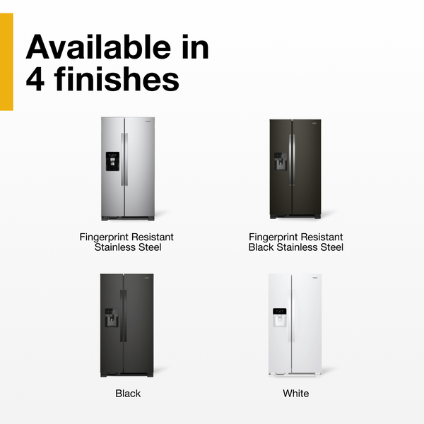 Whirlpool In Door Can Caddy 21.4-cu ft Side-by-Side Refrigerator with Ice Maker ,Water and Ice Dispenser ( Fingerprint Resistant Stainless Steel )