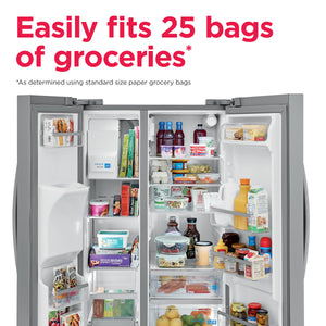 Frigidaire Gallery 25.6-cu ft Side-by-Side Refrigerator with Ice Maker ,Water and Ice Dispenser ( Fingerprint Resistant Black Stainless Steel ) ENERGY STAR Certified