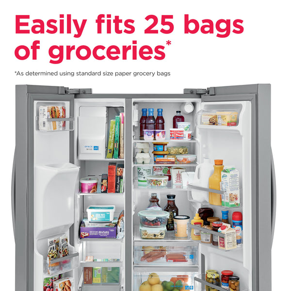 Frigidaire Gallery 25.6-cu ft Side-by-Side Refrigerator with Ice Maker ,Water and Ice Dispenser ( Fingerprint Resistant Stainless Steel ) ENERGY STAR Certified