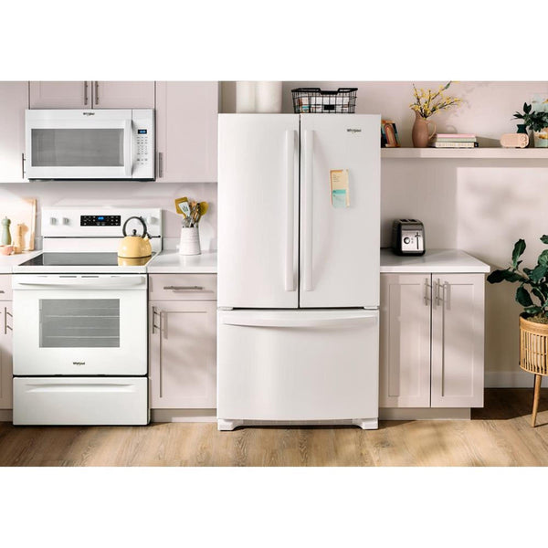 Whirlpool Counter-Depth 20-cu ft 3 -Door French Door Refrigerator with Ice Maker ( White ) ENERGY STAR Certified