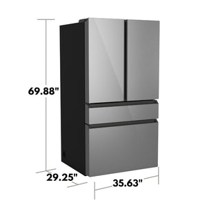 Cafe Counter-Depth 23.2-cu ft 4 -Door Smart Compatible French Door Refrigerator with Ice Maker with Water Dispenser ( Platinum Glass ) ENERGY STAR Certified