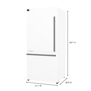 FORNO Milano Espresso 17.2-cu ft Counter-Depth Bottom-Freezer Refrigerator with Ice Maker ( White ) ENERGY STAR Certified