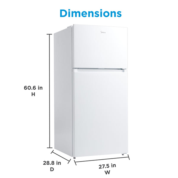Midea Fingerprint Resistant 14.2-cu ft Counter-Depth Top-Freezer Refrigerator ( White ) Garage Ready ENERGY STAR Certified