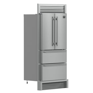FORNO Standard-Depth Moena 19.26-cu ft 4 -Door Built-In French Door Refrigerator with Ice Maker with Ice Dispenser ( Stainless steel )