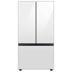 Samsung Bespoke Standard-Depth Beverage Center 30.1-cu ft 3 -Door Smart Compatible French Door Refrigerator with Dual Ice Maker with Water Dispenser and Door within Door ( White Glass - All Panels ) ENERGY STAR Certified