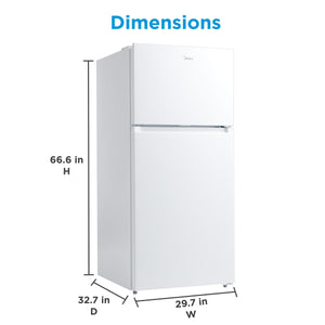 Midea Fingerprint Resistant 20.5-cu ft Top-Freezer Refrigerator ( White ) Garage Ready ENERGY STAR Certified