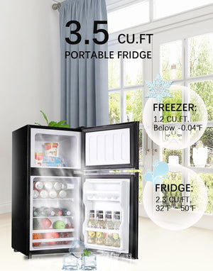 Runesay 3.5-cu ft with Freezer ( Black ) Garage Ready