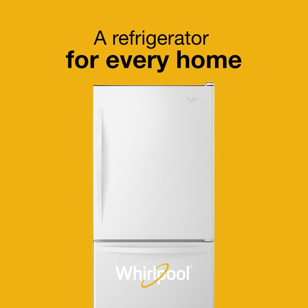 Whirlpool 22.07-cu ft Standard-Depth Bottom-Freezer Refrigerator with Ice Maker ( White ) ENERGY STAR Certified