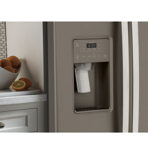 GE 21.8-cu ft Counter-Depth Side-by-Side Refrigerator with Ice Maker ,Water and Ice Dispenser ( Slate )