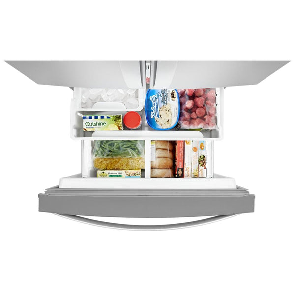 Whirlpool Standard-Depth 19.7-cu ft 3 -Door French Door Refrigerator with Ice Maker with Water Dispenser ( Fingerprint Resistant Stainless Steel )