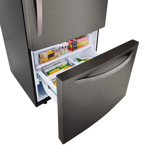 LG 25.5-cu ft Standard-Depth Bottom-Freezer Refrigerator with Ice Maker ( PrintProof Black Stainless Steel )