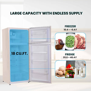 ConServ 18-cu ft Counter-Depth Top-Freezer Refrigerator with Ice Maker ( Cream )