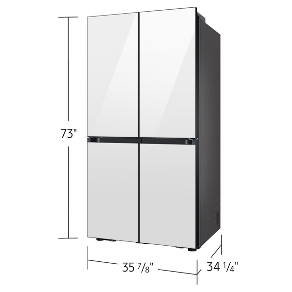 Samsung Bespoke Standard-Depth Beverage Center 28.6-cu ft 4 -Door Smart Compatible French Door Refrigerator with Dual Ice Maker with Water Dispenser and Door within Door ( Panels Sold Separately ) ENERGY STAR Certified