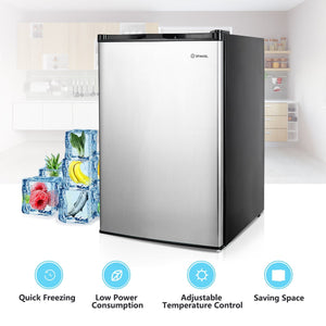 Costway 3-cu ft Mini Fridge with Freezer ( Silver )