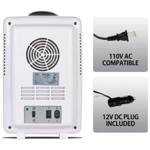 Koolatron 6L Cosmetics Fridge w/ Lighted Makeup Mirror 0.21-cu ft Mini Fridge ( White, Silver )