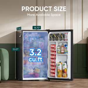 Upstreman 3.2-cu ft Retro Mini Fridge(Black)ENERGY STAR