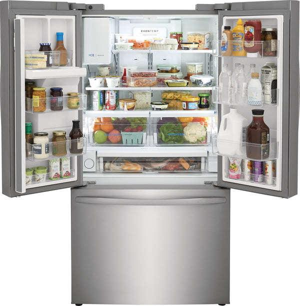 Frigidaire Standard-Depth 27.8-cu ft 3 -Door French Door Refrigerator with Ice Maker with Water and Ice Dispenser ( Stainless Steel ) ENERGY STAR Certified