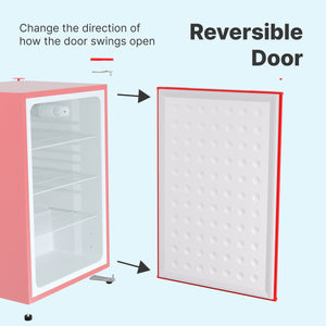 SnowLion Premium 122L Solid Door Undercounter 4.3-cu ft Mini Fridge ( Red ) Garage Ready