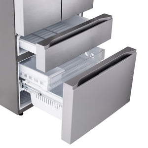 LG Standard-Depth 29.6-cu ft 4 -Door Smart Compatible French Door Refrigerator with Ice Maker with Water Dispenser ( PrintProof Stainless Steel ) ENERGY STAR Certified