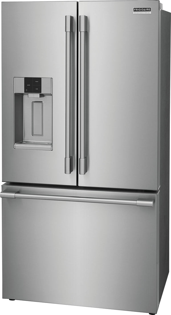 Frigidaire Professional Counter-Depth 22.6-cu ft 3 -Door French Door Refrigerator with Dual Ice Maker with Water and Ice Dispenser ( Smudge-Proof Stainless Steel ) ENERGY STAR Certified