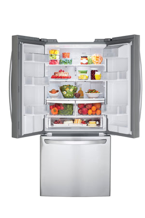 LG Standard-Depth 21.8-cu ft 3 -Door French Door Refrigerator with Ice Maker with Water and Ice Dispenser ( Stainless Steel ) ENERGY STAR Certified