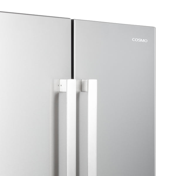 Cosmo Counter-Depth 17.5-cu ft 3 -Door French Door Refrigerator with Ice Maker ( Stainless Steel ) ENERGY STAR Certified