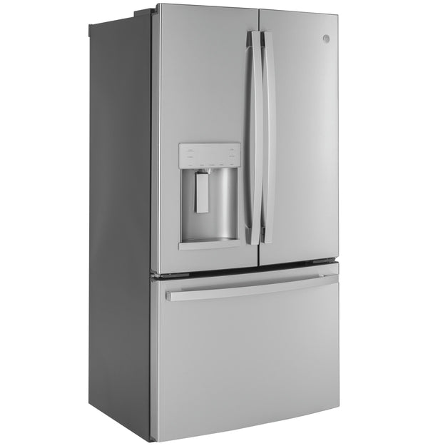 GE Counter-Depth 22.2-cu ft 3 -Door French Door Refrigerator with Ice Maker with Water and Ice Dispenser ( Stainless Steel ) ENERGY STAR Certified