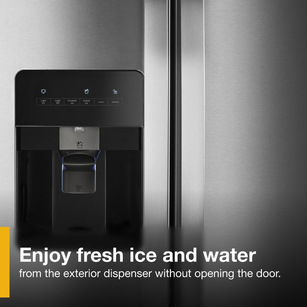 Whirlpool 24.6-cu ft Side-by-Side Refrigerator with Ice Maker ,Water and Ice Dispenser ( Fingerprint Resistant Stainless Steel )