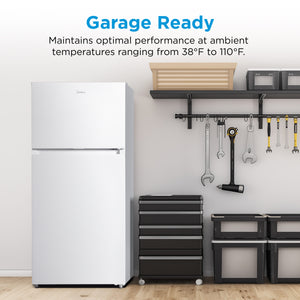 Midea Fingerprint Resistant 18.1-cu ft Top-Freezer Refrigerator ( White ) Garage Ready ENERGY STAR Certified
