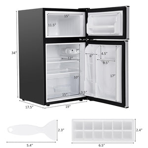 GZMR 3.2 cu ft Compact Stainless Steel Refrigerator 3.2-cu ft with Freezer ( Gray )