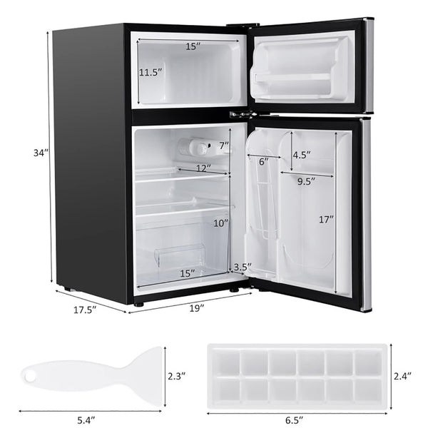 GZMR 3.2 cu ft Compact Stainless Steel Refrigerator 3.2-cu ft with Freezer ( Gray )