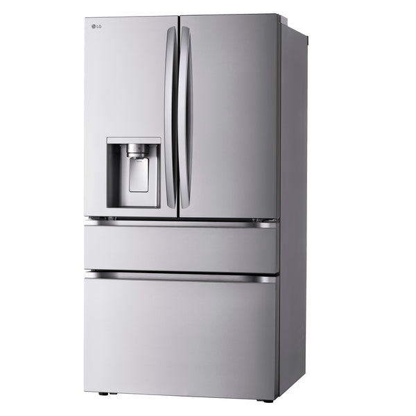 LG Standard-Depth 28.6-cu ft 4 -Door Smart Compatible French Door Refrigerator with Dual Ice Maker with Water and Ice Dispenser ( PrintProof Stainless Steel ) ENERGY STAR Certified