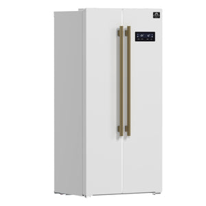 FORNO Salerno Espresso 15.62-cu ft Counter-Depth Side-by-Side Refrigerator ( White )