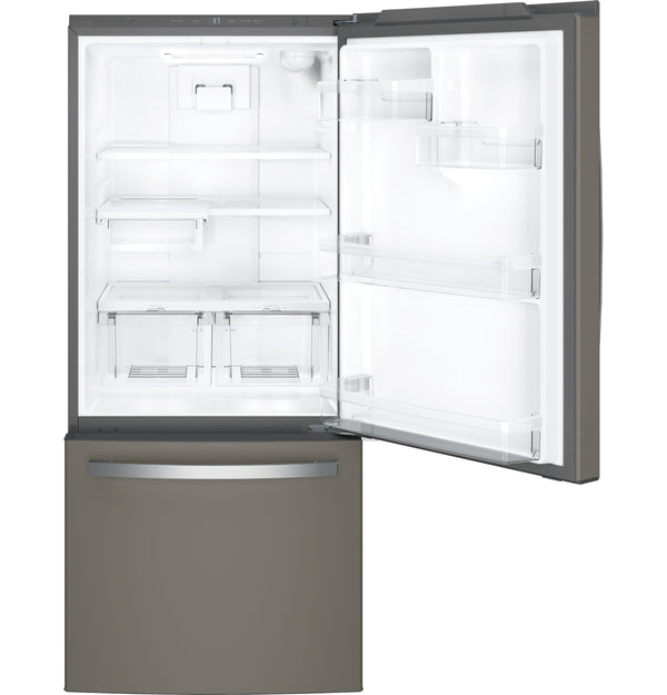 GE 20.9-cu ft Standard-Depth Bottom-Freezer Refrigerator with Ice Maker ( Slate ) ENERGY STAR Certified