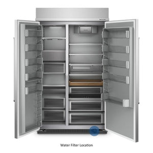 KitchenAid 30-cu ft Counter-Depth Side-by-Side Refrigerator Built-In with Ice Maker ( Stainless Steel with PrintShield Finish )