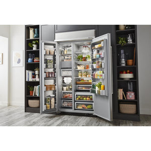 KitchenAid 30-cu ft Counter-Depth Side-by-Side Refrigerator Built-In with Ice Maker ( Stainless Steel with PrintShield Finish )