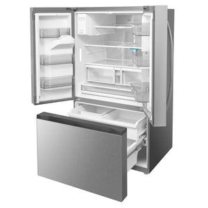 Midea Standard-Depth OneTouch Autofill 28.9-cu ft 3 -Door Smart Compatible French Door Refrigerator with Dual Ice Maker with Water and Ice Dispenser ( Stainless steel ) ENERGY STAR Certified