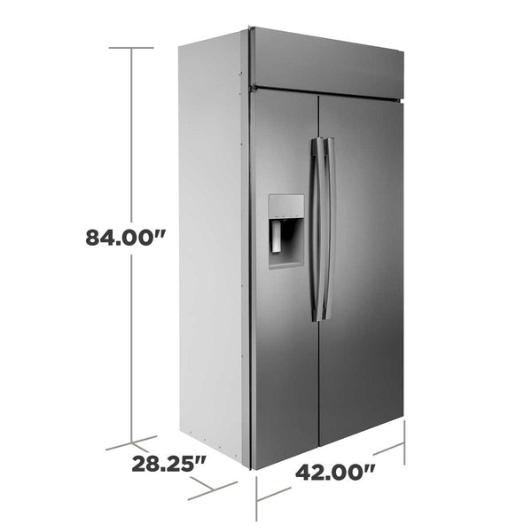 GE Profile 24.5-cu ft Counter-Depth Side-by-Side Refrigerator Built-In Smart Compatible with Ice Maker ,Water and Ice Dispenser ( Stainless Steel )
