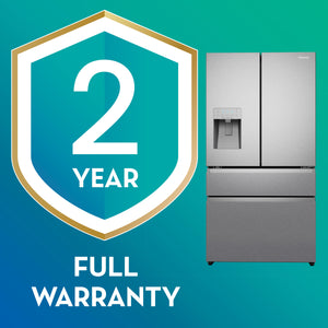 Hisense PureFlat Standard-Depth 25.6-cu ft 4 -Door Smart Compatible French Door Refrigerator with Ice Maker with Water and Ice Dispenser ( Stainless steel ) ENERGY STAR Certified