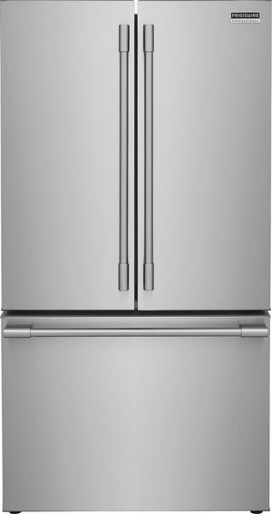 Frigidaire Professional Counter-Depth 23.3-cu ft 3 -Door French Door Refrigerator with Ice Maker with Water Dispenser ( Smudge-Proof Stainless Steel ) ENERGY STAR Certified