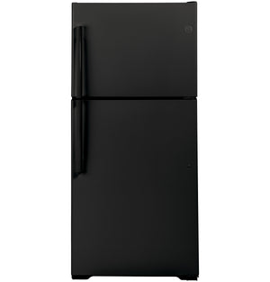 GE Garage Ready 19.1-cu ft Top-Freezer Refrigerator ( Black ) Garage Ready