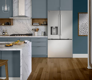 LG Counter-Depth Zero Clearance 23.7-cu ft 3 -Door Smart Compatible French Door Refrigerator with Dual Ice Maker with Water and Ice Dispenser ( PrintProof Stainless Steel ) ENERGY STAR Certified