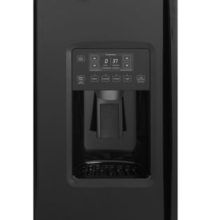 GE 21.9-cu ft Counter-Depth Side-by-Side Refrigerator with Ice Maker ,Water and Ice Dispenser ( Black )