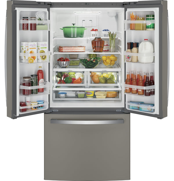 GE Standard-Depth 24.8-cu ft 3 -Door French Door Refrigerator with Ice Maker with Water Dispenser ( Slate ) ENERGY STAR Certified